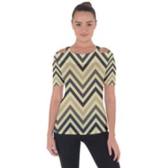 Mute Chevron Shoulder Cut Out Short Sleeve Top by GardenOfOphir