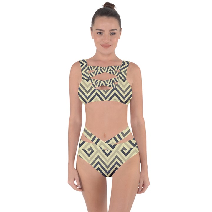 Mute Chevron Bandaged Up Bikini Set 