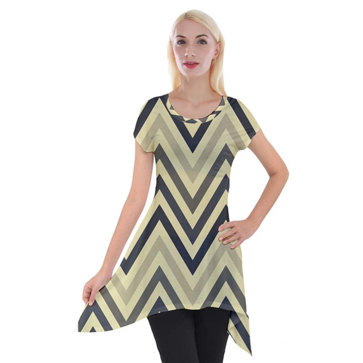 Mute Chevron Short Sleeve Side Drop Tunic