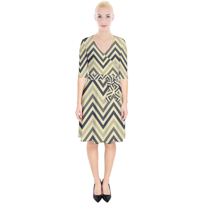 Mute Chevron Wrap Up Cocktail Dress