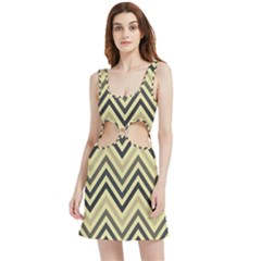 Mute Chevron Velour Cutout Dress by GardenOfOphir