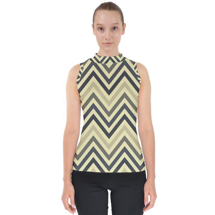 Mute Chevron Mock Neck Shell Top