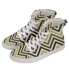 Mute Chevron Men s Hi-top Skate Sneakers by GardenOfOphir