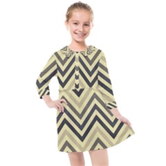 Mute Chevron Kids  Quarter Sleeve Shirt Dress by GardenOfOphir