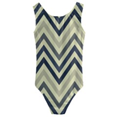 Mute Chevron Kids  Cut-out Back One Piece Swimsuit by GardenOfOphir