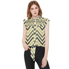 Mute Chevron Frill Detail Shirt by GardenOfOphir