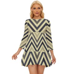 Mute Chevron Long Sleeve Babydoll Dress by GardenOfOphir