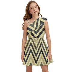 Mute Chevron Kids  One Shoulder Party Dress by GardenOfOphir