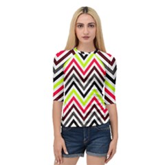 Chevron Quarter Sleeve Raglan Tee