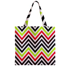 Chevron Zipper Grocery Tote Bag by GardenOfOphir