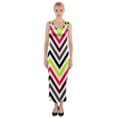 Chevron Fitted Maxi Dress by GardenOfOphir