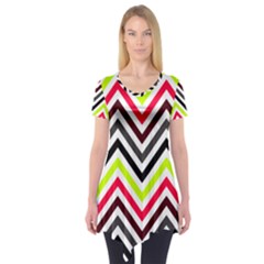 Chevron Short Sleeve Tunic  by GardenOfOphir