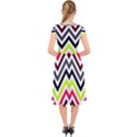 Chevron Cap Sleeve Front Wrap Midi Dress View2