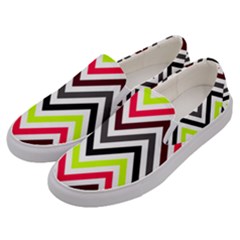 Chevron Men s Canvas Slip Ons by GardenOfOphir