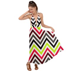 Chevron Backless Maxi Beach Dress by GardenOfOphir