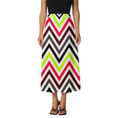 Chevron Classic Midi Chiffon Skirt by GardenOfOphir