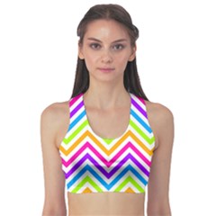 Bright Chevron Sports Bra by GardenOfOphir