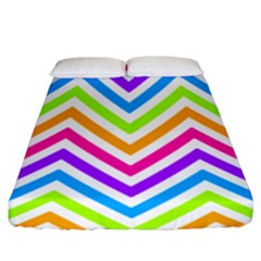 Bright Chevron Fitted Sheet (king Size) by GardenOfOphir