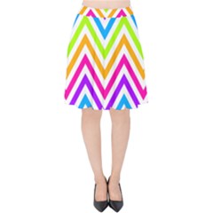 Bright Chevron Velvet High Waist Skirt by GardenOfOphir