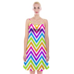 Bright Chevron Spaghetti Strap Velvet Dress by GardenOfOphir