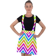 Bright Chevron Velvet Suspender Skater Skirt by GardenOfOphir