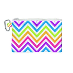 Bright Chevron Canvas Cosmetic Bag (medium) by GardenOfOphir