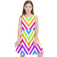 Bright Chevron Kids  Skater Dress by GardenOfOphir