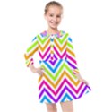 Bright Chevron Kids  Quarter Sleeve Shirt Dress View1