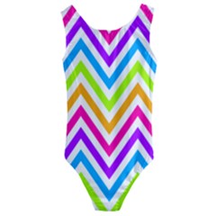 Bright Chevron Kids  Cut-out Back One Piece Swimsuit by GardenOfOphir