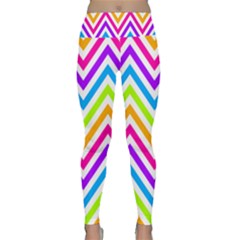 Bright Chevron Lightweight Velour Classic Yoga Leggings by GardenOfOphir