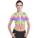 Bright Chevron Short Sleeve Cropped Jacket View1