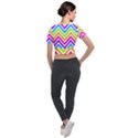 Bright Chevron Short Sleeve Cropped Jacket View2