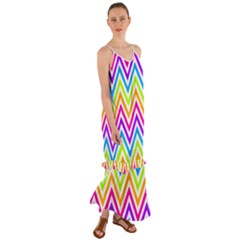 Bright Chevron Cami Maxi Ruffle Chiffon Dress by GardenOfOphir