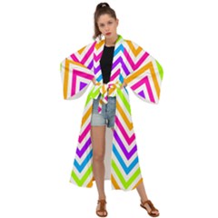 Bright Chevron Maxi Kimono by GardenOfOphir