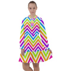 Bright Chevron All Frills Chiffon Dress by GardenOfOphir