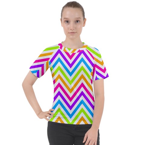 Bright Chevron Women s Sport Raglan Tee by GardenOfOphir