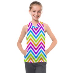 Bright Chevron Kids  Sleeveless Hoodie by GardenOfOphir