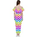 Bright Chevron Off Shoulder Ruffle Top Jumpsuit View4