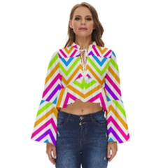 Bright Chevron Boho Long Bell Sleeve Top by GardenOfOphir