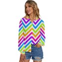 Bright Chevron Women s Long Sleeve Button Down Shirt View2