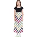 Colorful Chevron Kids  Flared Maxi Skirt View1