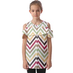 Colorful Chevron Fold Over Open Sleeve Top by GardenOfOphir