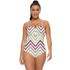 Colorful Chevron Retro Full Coverage Swimsuit