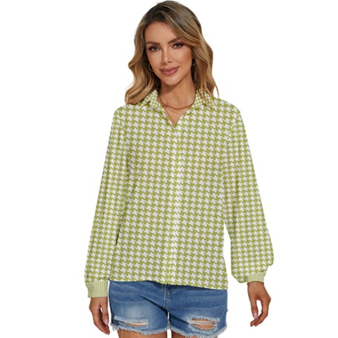 Pattern 96 Women s Long Sleeve Button Down Shirt by GardenOfOphir