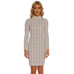 Pattern 99 Long Sleeve Shirt Collar Bodycon Dress by GardenOfOphir