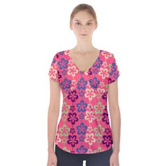 Pattern 102 Short Sleeve Front Detail Top by GardenOfOphir