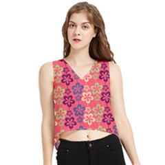 Pattern 102 V-neck Cropped Tank Top by GardenOfOphir