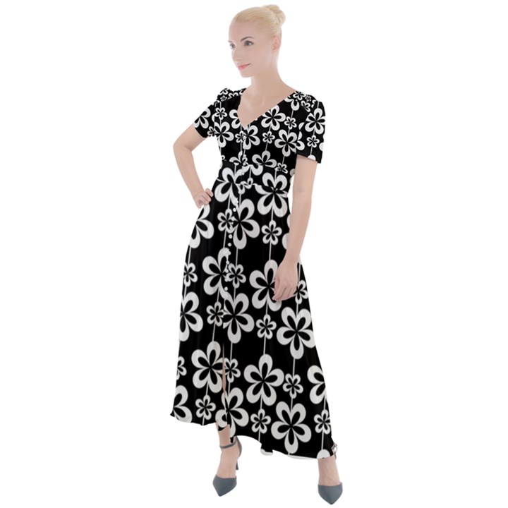 Pattern 106 Button Up Short Sleeve Maxi Dress