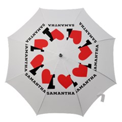 I Love Samantha Hook Handle Umbrellas (small) by ilovewhateva