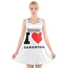 I Love Samantha V-neck Sleeveless Dress by ilovewhateva